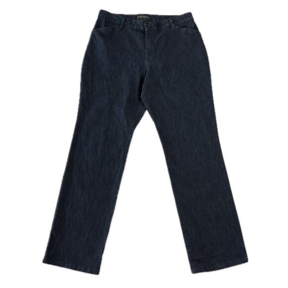 Lee Women's 12 Medium Relaxed Fit Straight Leg Mid Rise Dark Wash Jeans - Picture 1 of 9